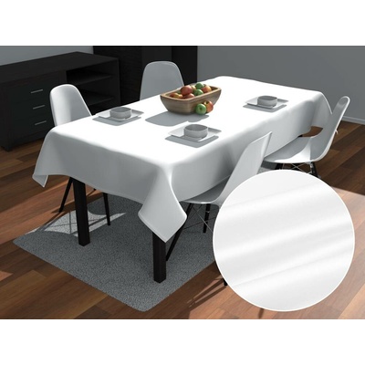 Biante satén obdélníkový ubrus polyesterový Satén LUX-040 Bílý 140x220 cm