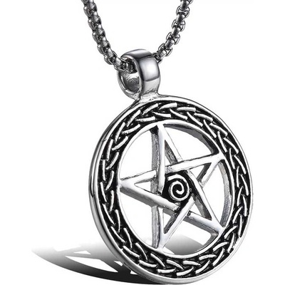 Steel Edge Náhrdelník z chirurgickej ocele pentagram WJHC70