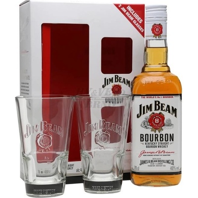 Jim Beam 40% 0,7 l (dárkové balení 2 sklenice)