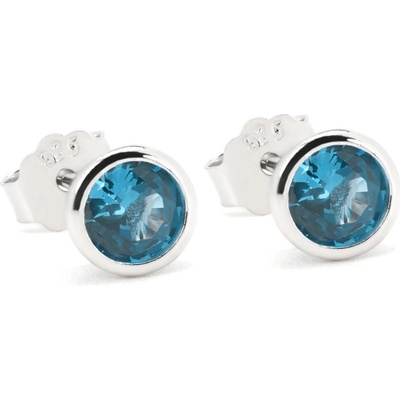 Rafity stříbrné náušnice s akvamarínem E0025PZ-01