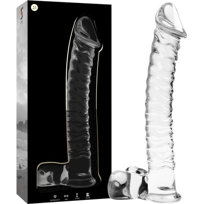 IBIZA Nebula Model 23 Dildo Borosilicate Glass 21.5x4cm Clear