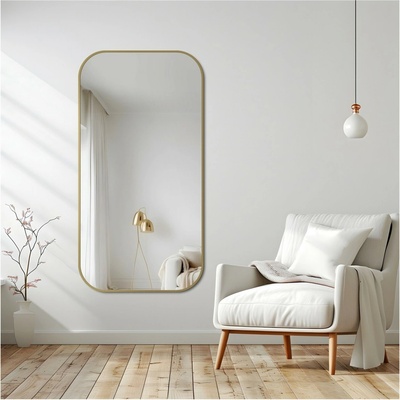 Alfaram Zrkadlo v zlatom ráme MDF SLIM - GERDA 40x80