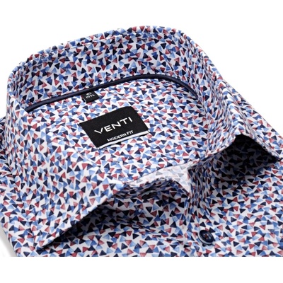 Venti Modern Fit košile s červeno-modrými trojúhelníčky