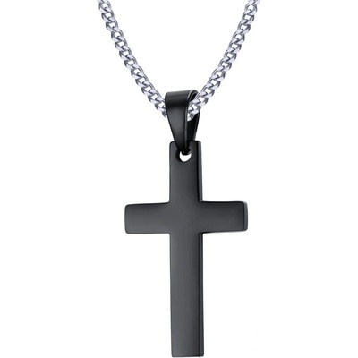 Steel Edge Prívesok krížik z chirurgickej ocele JCFPN572 Čierna