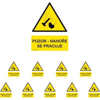 Walteco Pozor - Hore sa pracuje 210x297mm, formát A4, plastová tabuľka Množstvo: 10 ks , 20049BP2
