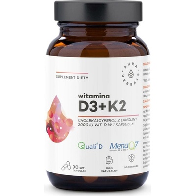 Aura Herbals Vitamín D3 2000 IU + K2 90 kapsúl