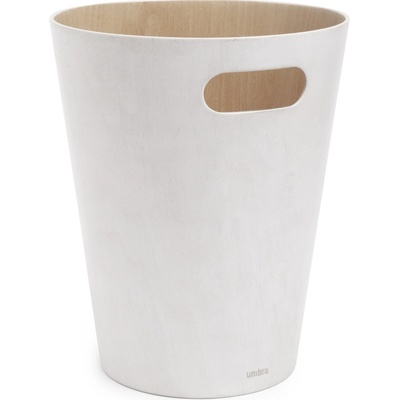 Umbra Odpadkový koš WOODROW 28 cm bílý přírodní