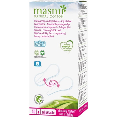 Masmi slipové vložky Flex z organickej bavlny 30 ks