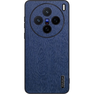 Wood gelový obal potažený umělou kůží na Vivo X200 5G modrý