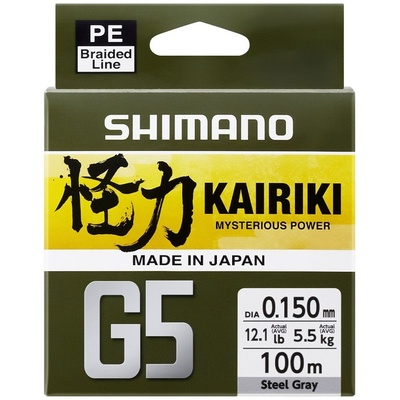 Shimano Šňůra Kairiki G5 Steel Grey 150m 0,13mm 4,1kg