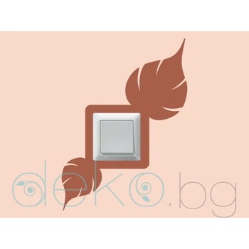 Image 1 of Орнамент с листа за ел. ключ/контакт за стена (комплект 5 бр. ) (2040)