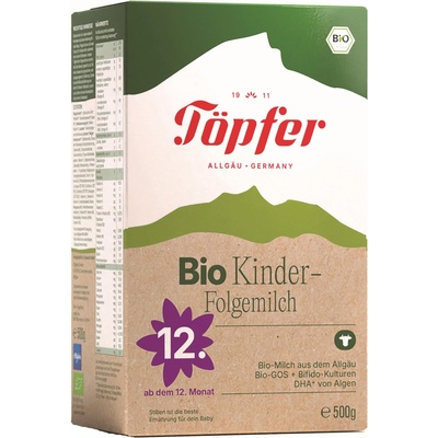 Töpfer Адаптирано био мляко за кърмачета Topfer - Laktana Bio Kinder, 12 м+, 500 g (4006303008855)
