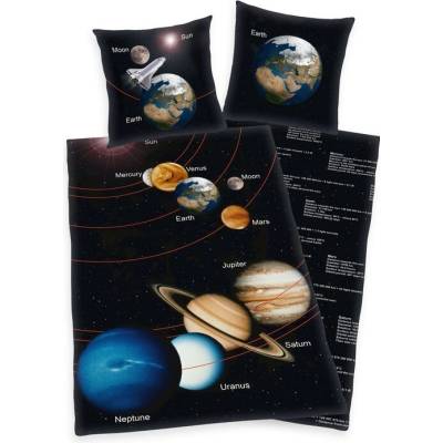 Sconto obliečky SLNEČNÁ SÚSTAVA čierna 70x90 140x200
