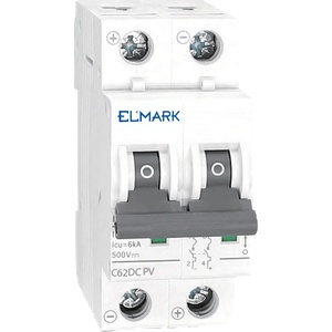 ELMARK Mcb dc62 10a 2p 6ka 500v КРИВА С ЗА pv СИСТЕМА (41265)