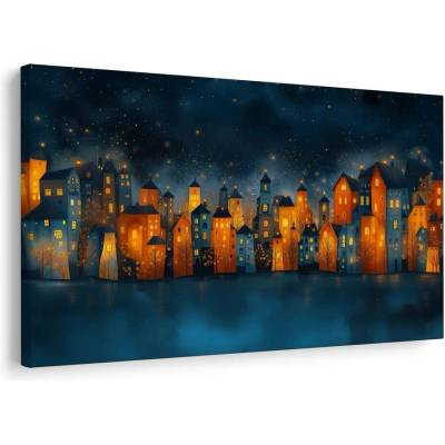 Obraz vánoční noční město - 90x60
