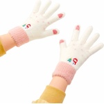  Плетени зимни ръкавици за тъч екрани - HR Women Braided Gloves (бял)