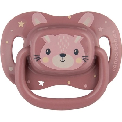 Canpol Силиконова симетрична залъгалка Canpol - Cute Animals, 6-18 м, розова (34/925_pin)
