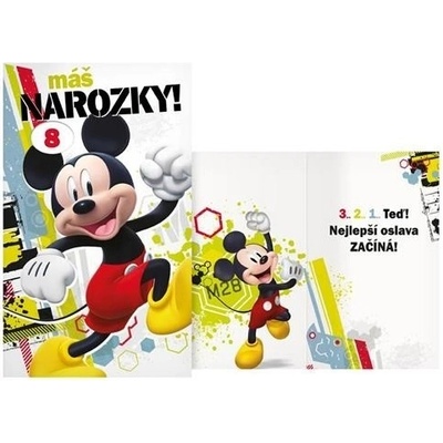 Přání k narozeninám otočné, dětské Disney (Mickey Mouse)