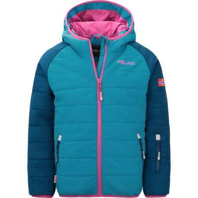 TROLLKIDS Детско зимно яке Trollkids Kid's Hafjell Snow Jacket Pro Ski jacket - Dark Turquoise / Madeira Blue / Bright Berry - размер 92 (EU) (703-2537-1611)