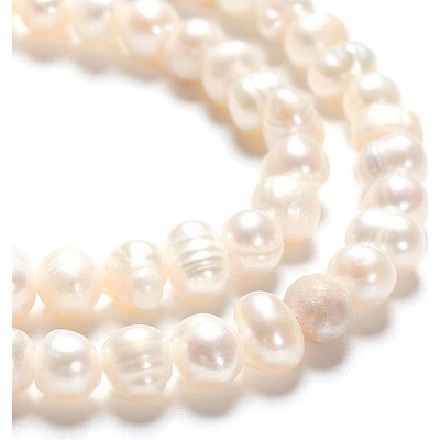Korálky prírodné sladkovodné perly - nugetky 4-5mm 15ks - krémovo biele