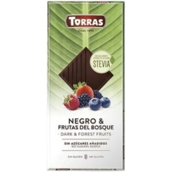 Torras Stevia Hořká čokoláda s lesním ovocem 125 g