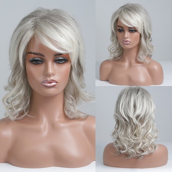 Paruka z pravých a umělých vlasů Daenerys ledová blond