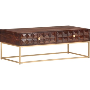 vidaXL Холна маса 112x50x40 см, масивно мангово дърво (323405)