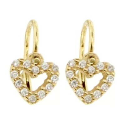 Zlatnictví U Kostela dětské zlaté náušnice srdíčka 239100517B