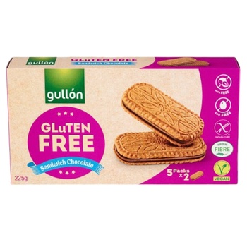 gullón БИСКВИТИ gullon САНДВИЧ БЕЗ ГЛУТЕН С ШОКОЛАДД - 225ГР