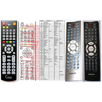 GENERAL SENCOR HRC-0212, SDV-5507, SDV-7101, SDV-7107, SDV-7108, SDV-9408 - съвместимо дистанционно управление на марката General (HRC-0212, SDV-5507, SDV-7101, SDV-7107, SDV-7108, SDV-9408)