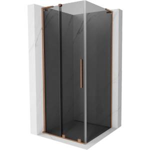 Mexen Velar L плъзгаща се душ кабина 120 x 120 см, графит, матирана мед - 871-120-120-43-65 (871-120-120-43-65)