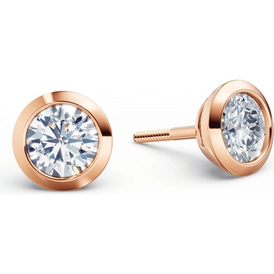 DF Dámske náušnice 3676, ružové zlato s laboratórnymi diamantmi s hmotnosťou 1,00 ct VS1/F