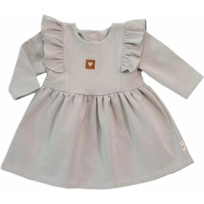 Kojenecké teplákové šatičky Vintage LOVE šedá