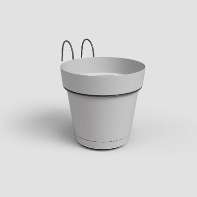 Artevasi Květináč CAPRI závěsný na balkon 20cm plast sv.šedá