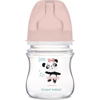 Canpol babies Lahev se širokým hrdlem Exotic Animals růžová 35/220 120 ml