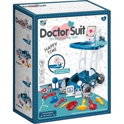 Raya Toys Игрален комплект Raya Toys - Лекарски кабинет с количка, 17 части (506123462)