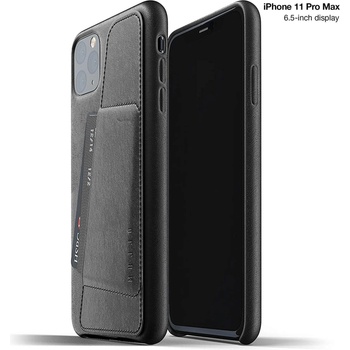Mujjo Leather Wallet Case - кожен (естествена кожа) кейс с джоб за кредитна карта за iPhone 11 Pro Max (черен)