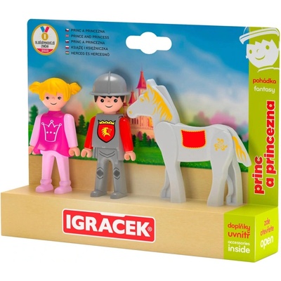 EFKO IGRÁČEK TRIO Princ a princezna sada 2 kloubových figurek s koněm