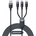 JOYROOM 3в1 кабел Joyroom Multi-Use Series S-1T3018A18, USB към Lightning / USB-C / microUSB, 30 cm, черен (S-1T3018A18)