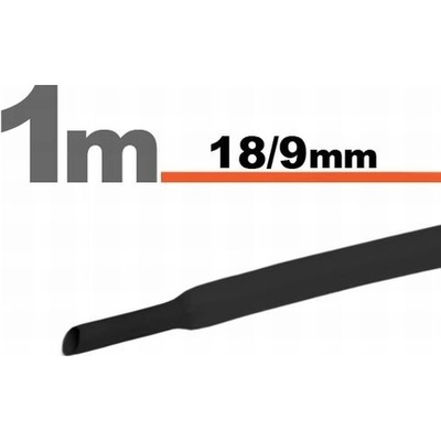 Zmršťovacia hadica 18/9mm 1m čierna bužírka (11026F)