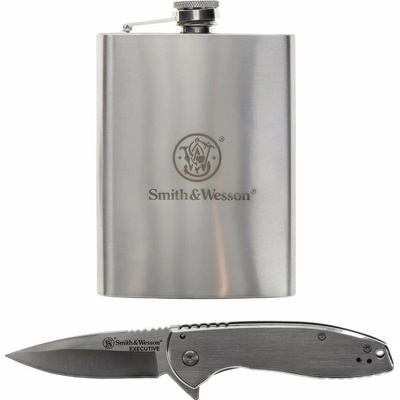 Smith & Wesson Set zatvárací nôž + ploskačka + lievik