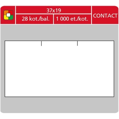 S&K LABEL Etikety cenové S&K 37 x 19 Contact obdélník bílé 1000 ks