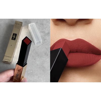 Yves Saint Laurent Rouge Pur Couture The Slim tenká matující rtěnka s koženým efektem 9 Red Enigma 2,2 g