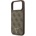 CG Mobile iPhone 17 Pro Max GUESS LEATHER 4G TRIANGLE STRASS MAGSAFE Силиконов протектор за телефон със заден капак с кожен ефект, MagSafe, BROWN GUHMP17XP4TDPLW (GUHMP17XP4TDPLW)