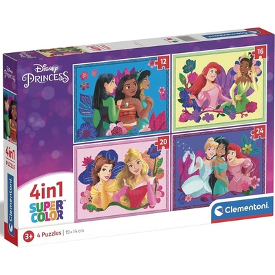 Clementoni Пъзел Clementoni 4 в 1 - Дисни принцеси (21517)