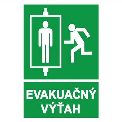 Piktogram Evakuačný výťah 148x210 - 148x210 mm, SAMOLEPKA PVC