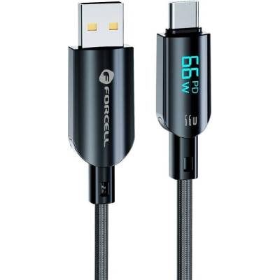 Forcell Кабел Forcell - F-Energy C272, USB-A/Type-C, 1.2 m, 66W, черен (5903396395239)