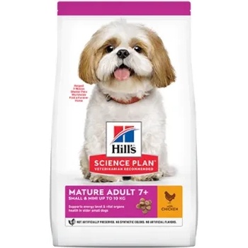 Hill's Dog Mature Small&Miniature - Пълноценна суха храна за израснали кучета над 7 години от малки и дребни породи, с пилешко и пуешко месо. 6 кг
