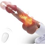 Paloqueth Fuck Machine with Realistic & Thrusting & Vibrating & Heating Dildo Brown