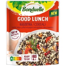 Bonduelle Good Lunch sterilizovaná zmes šošovice beluga bulguru zeleniny paradajok 250 g